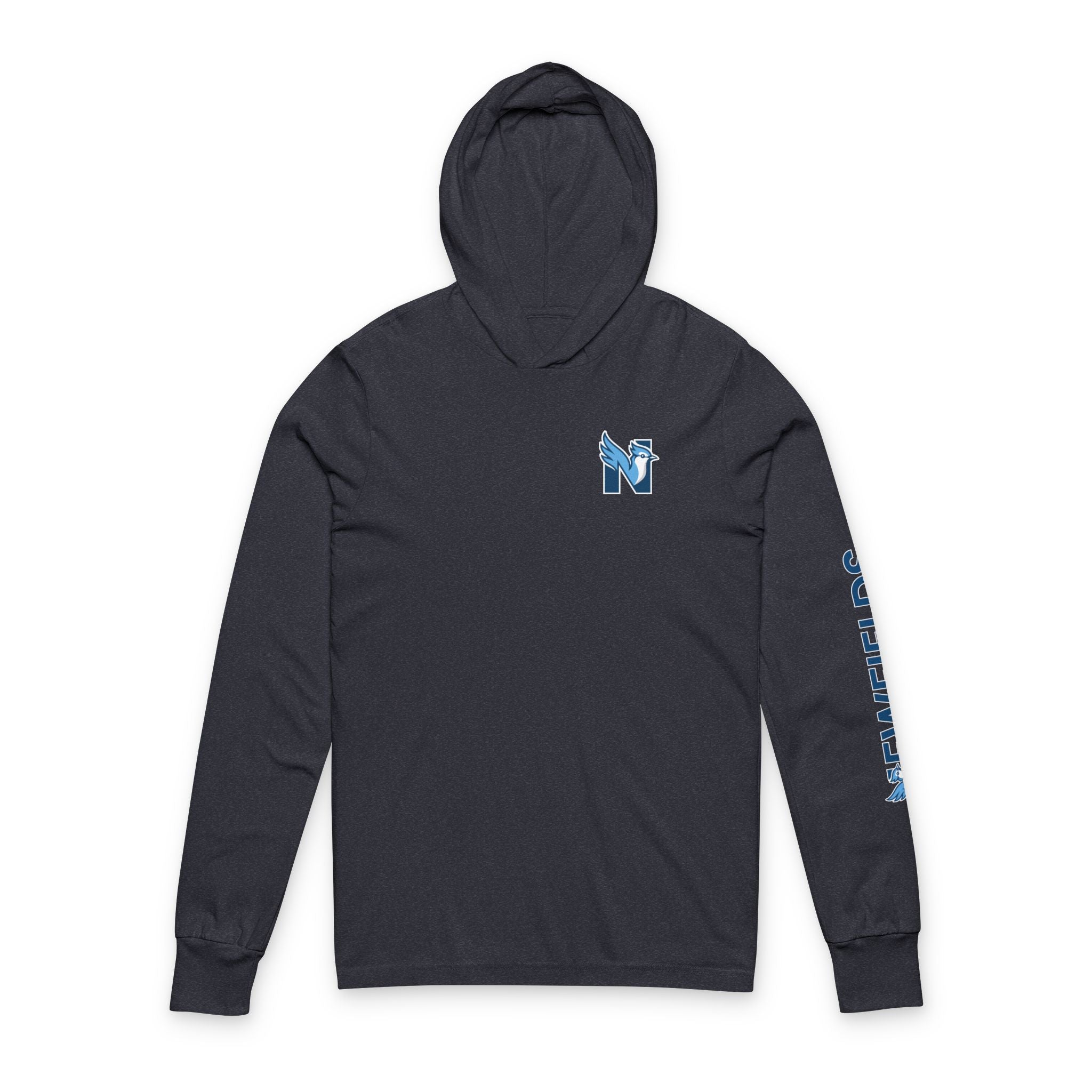 Hooded Long Sleeve Tee — NES 'N' Chest Logo & Newfields Sleeve Logo