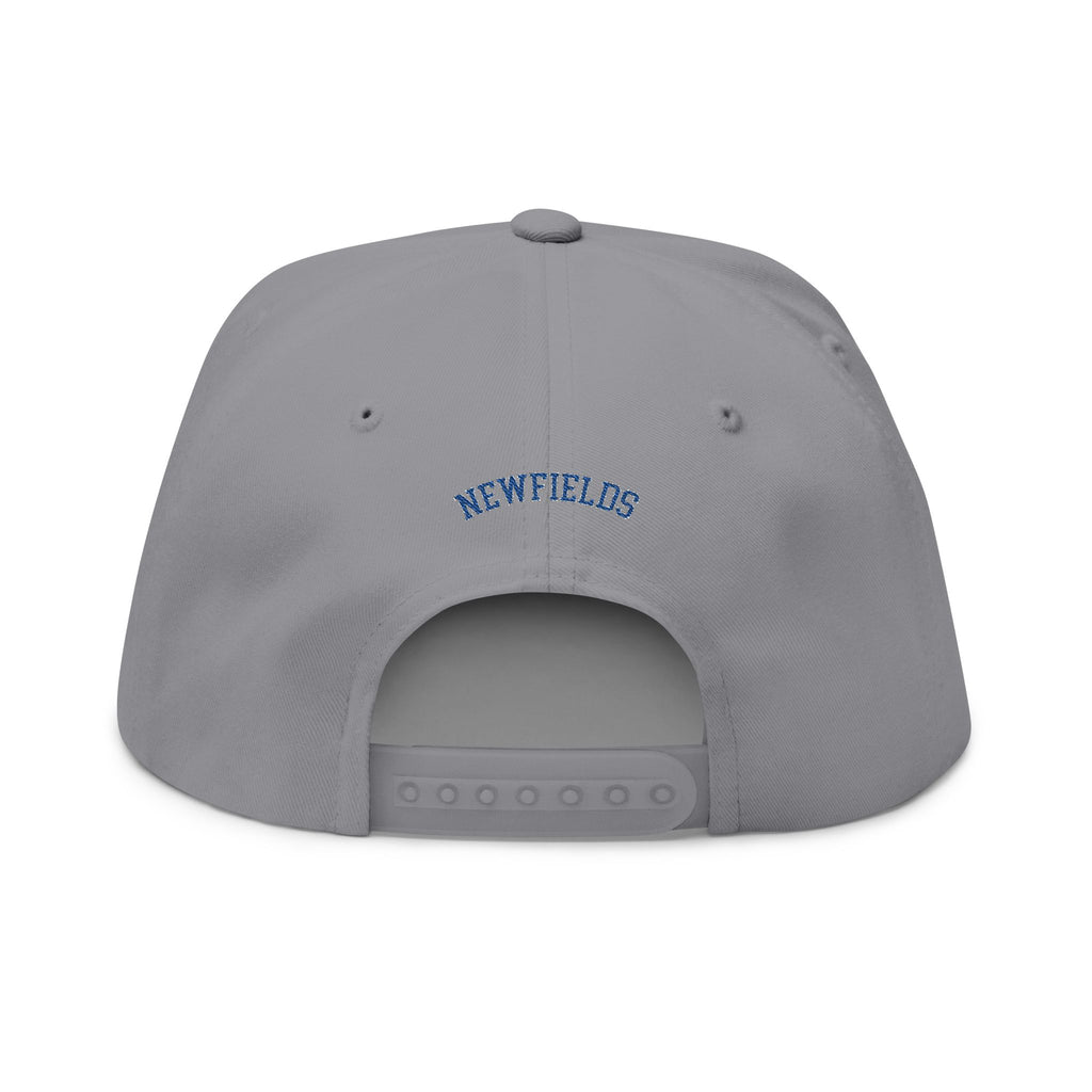 Embroidered Flat Bill Cap — Blue Jay 'N' Logo (Newfields)