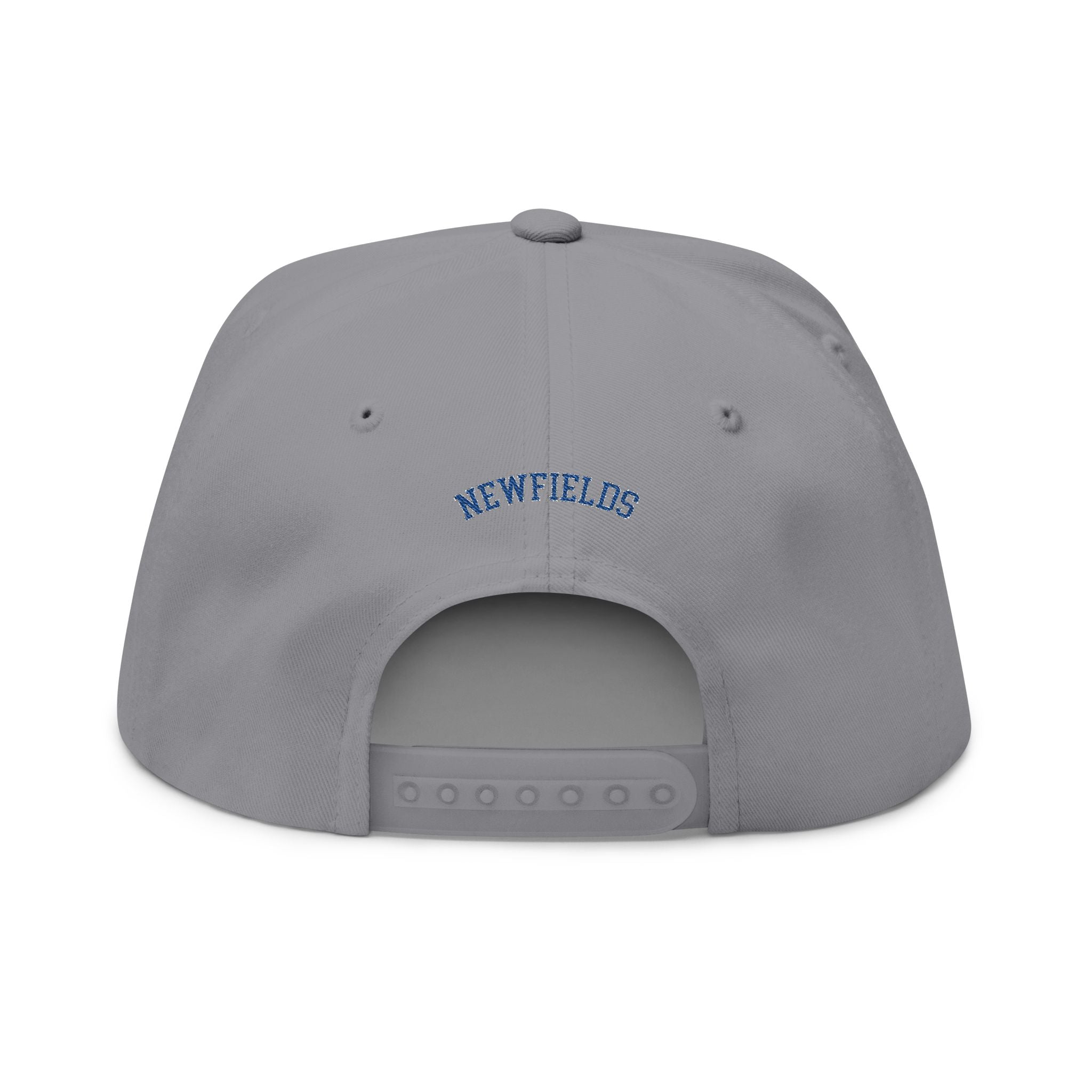 Embroidered Flat Bill Cap — Blue Jay 'N' Logo (Newfields)