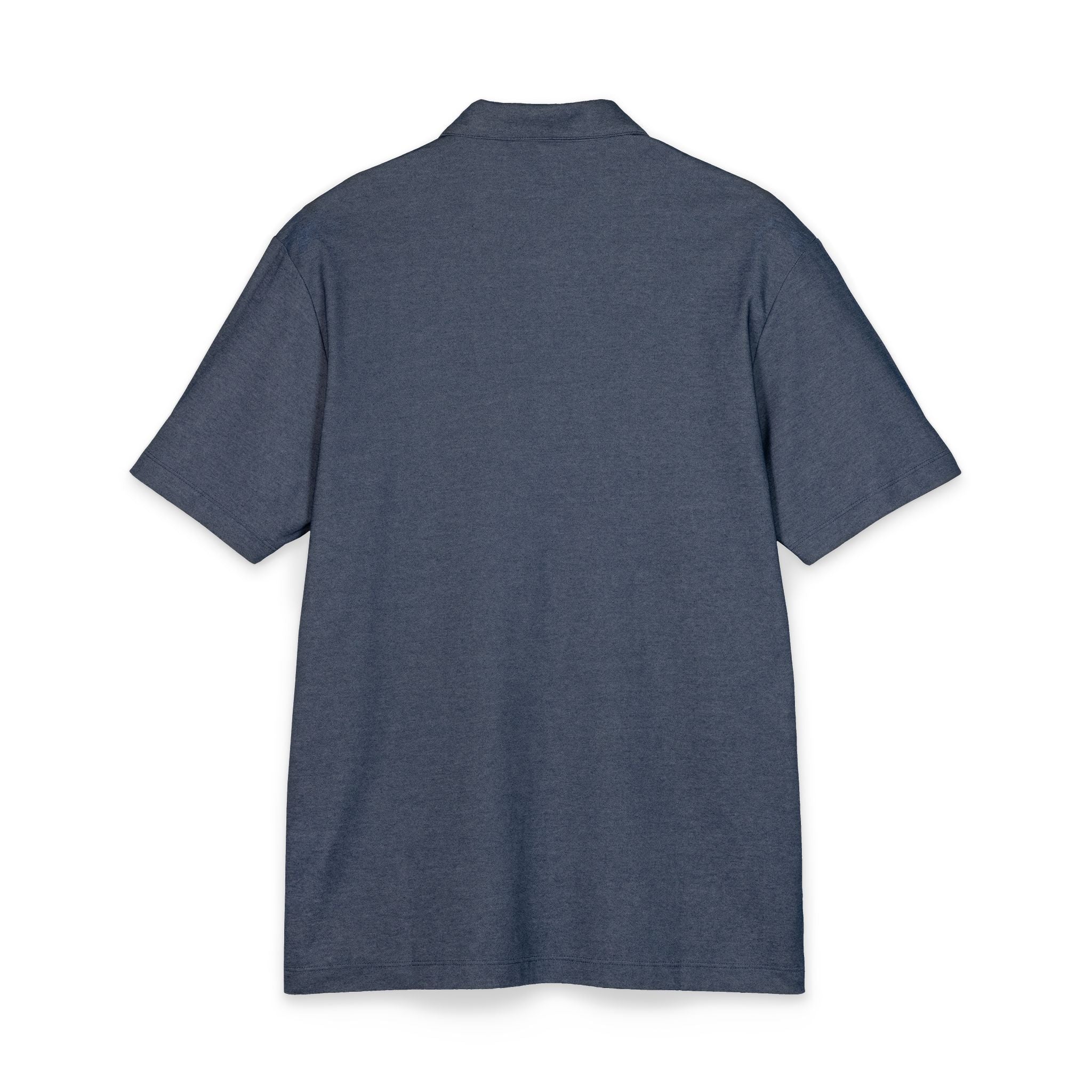 Embroidered Corgi Polo Shirt — Slim Heather Grey Chest Logo