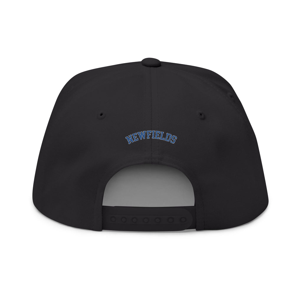 Embroidered Flat Bill Cap — Blue Jay 'N' Logo (Newfields)