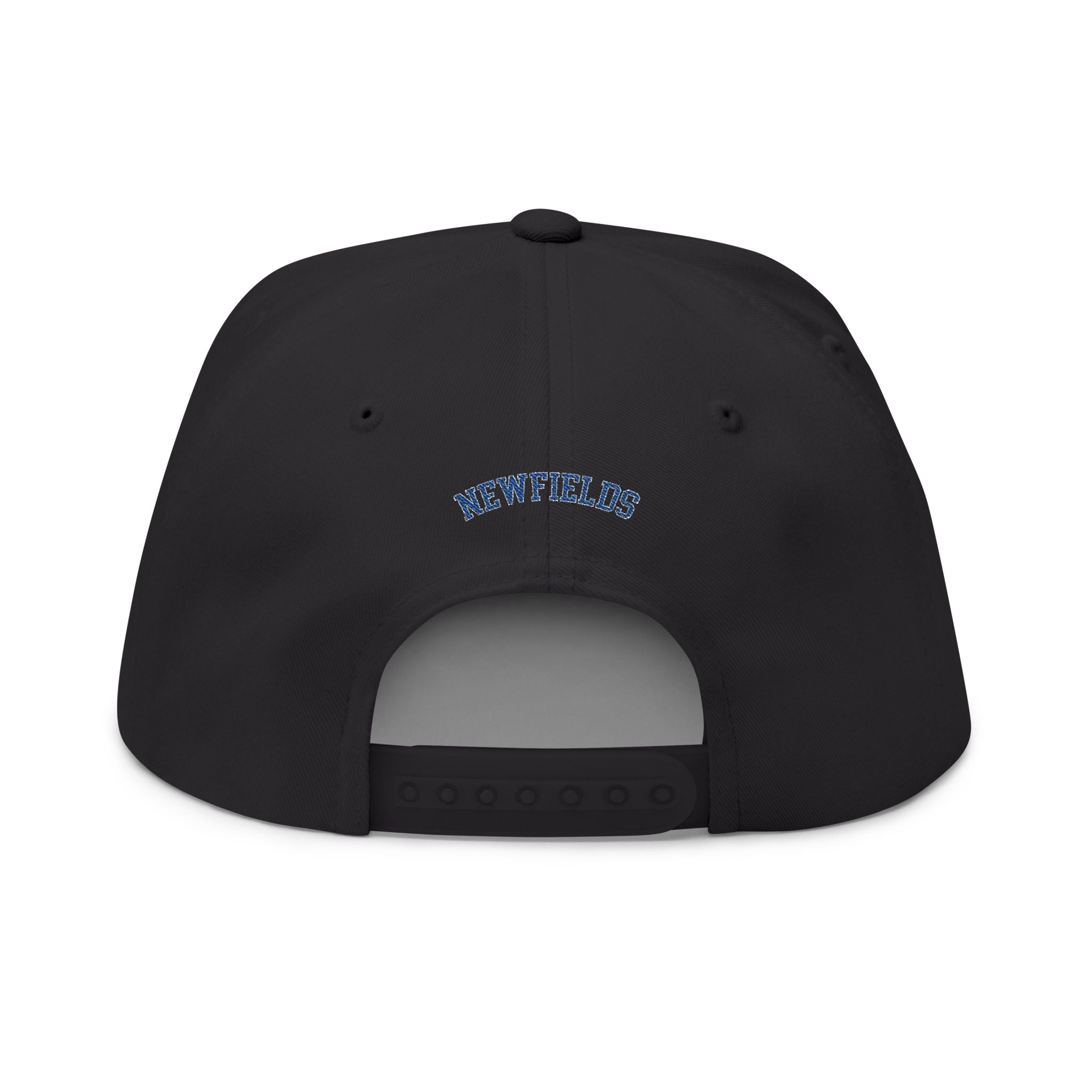Embroidered Flat Bill Cap — Blue Jay 'N' Logo (Newfields)