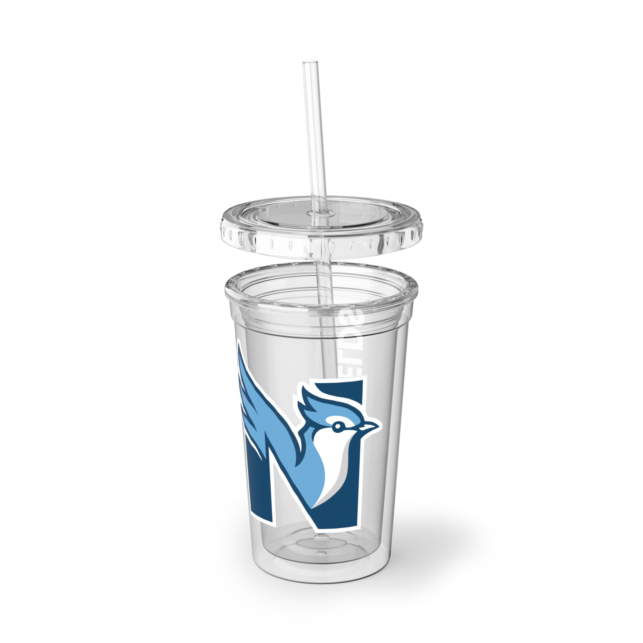 Blue Jay Acrylic Tumbler with Straw — Clear Suave Cup