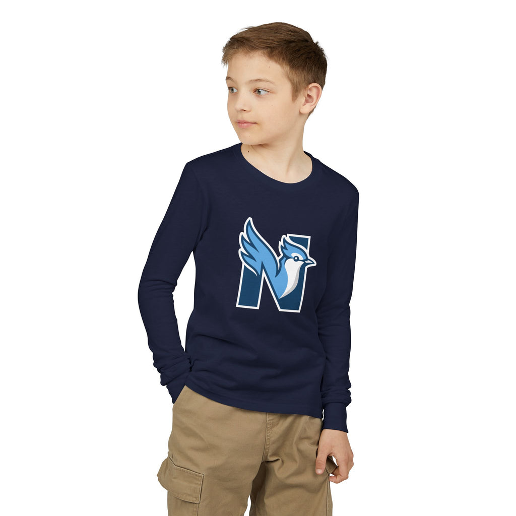 Youth Long Sleeve Tee — Blue Jay N Logo