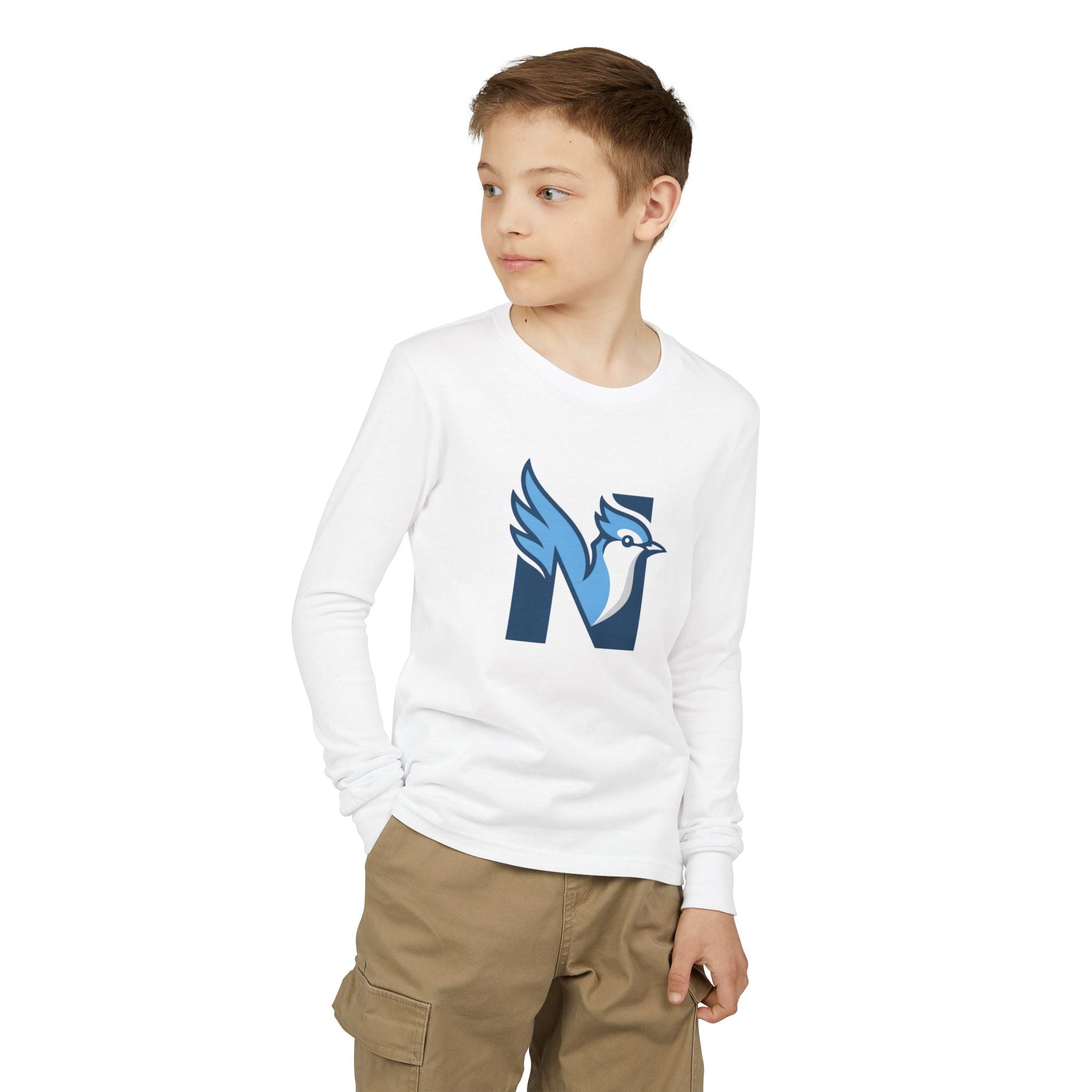 Youth Long Sleeve Tee — Blue Jay N Logo