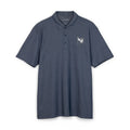 Embroidered Corgi Polo Shirt — Slim Heather Grey Chest Logo