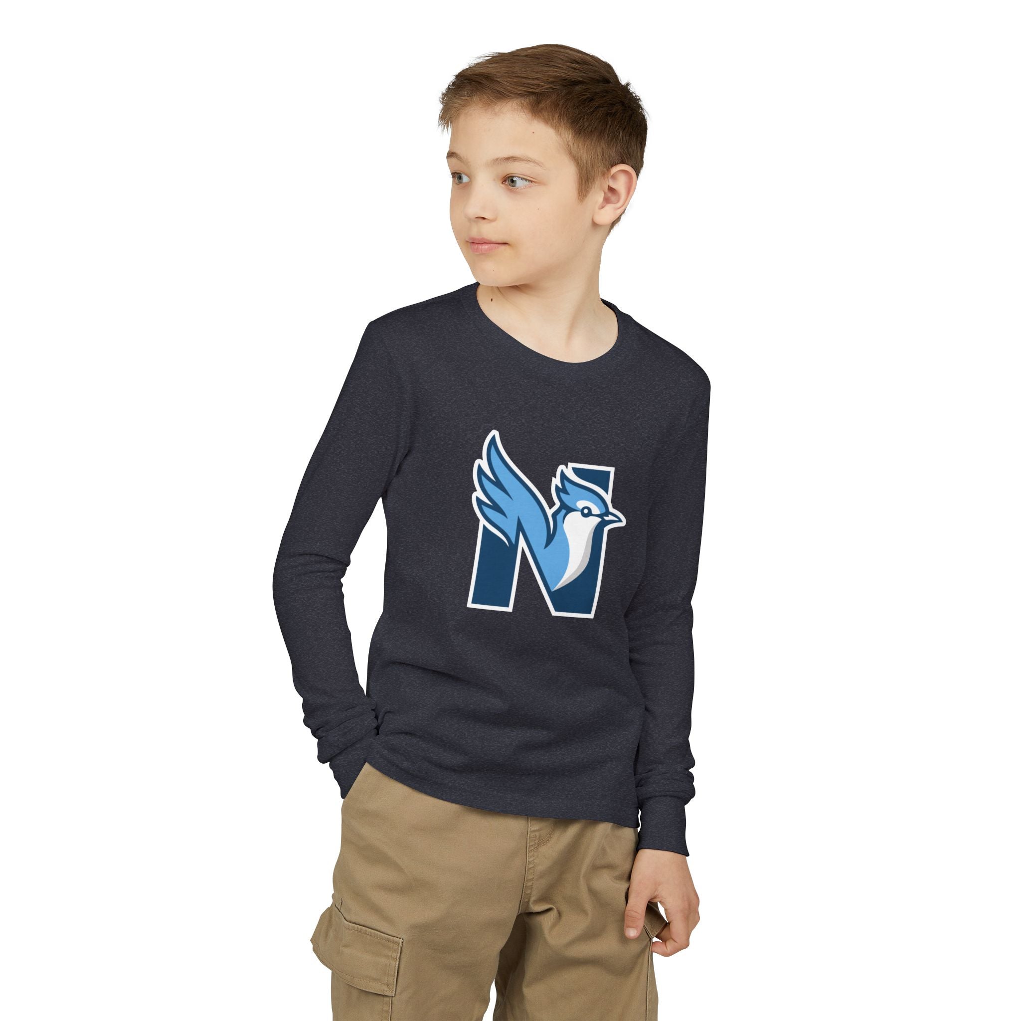 Youth Long Sleeve Tee — Blue Jay N Logo