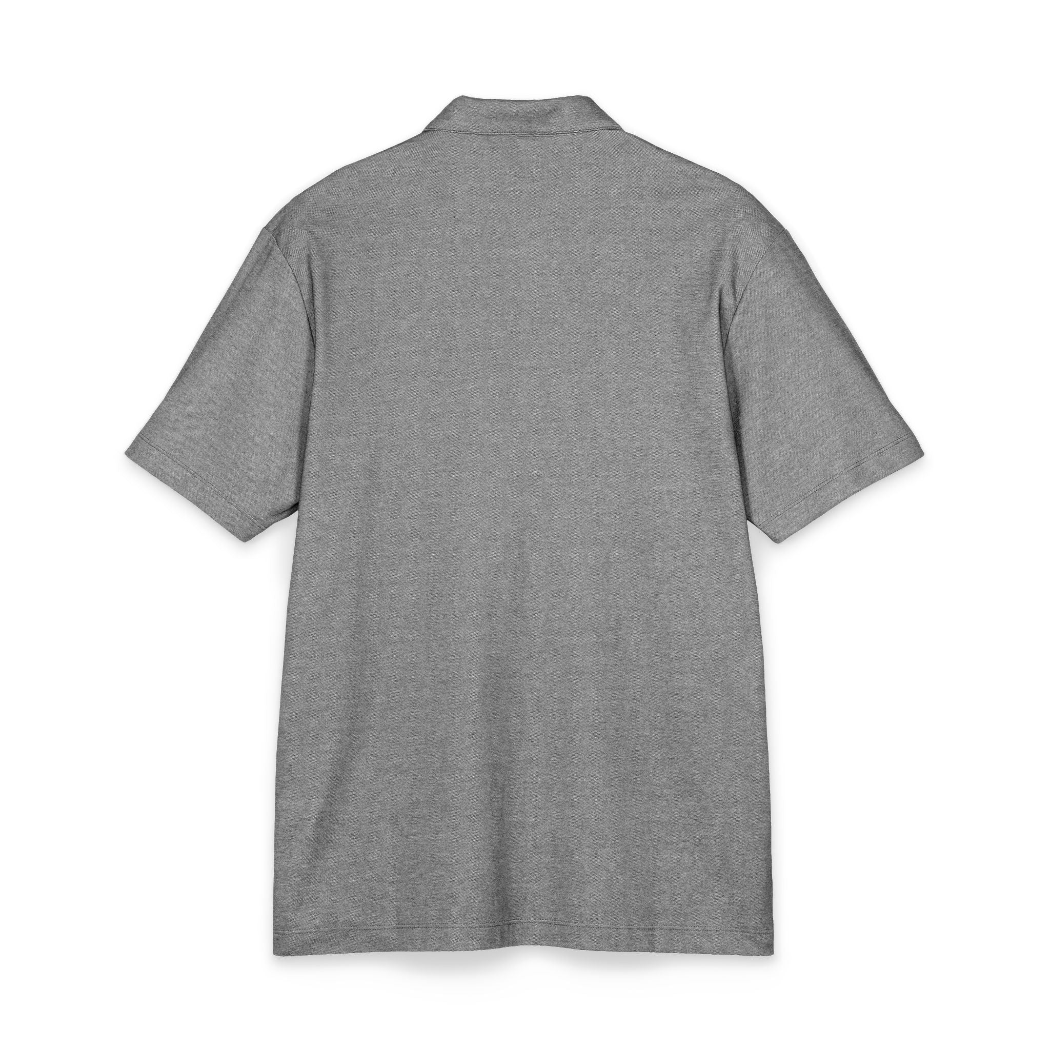Embroidered Corgi Polo Shirt — Slim Heather Grey Chest Logo
