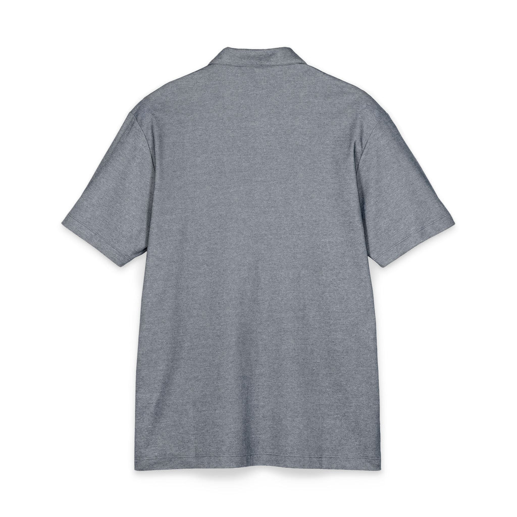 Embroidered Corgi Polo Shirt — Slim Heather Grey Chest Logo