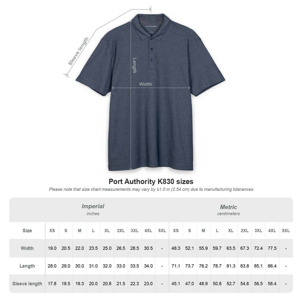 Embroidered Corgi Polo Shirt — Slim Heather Grey Chest Logo